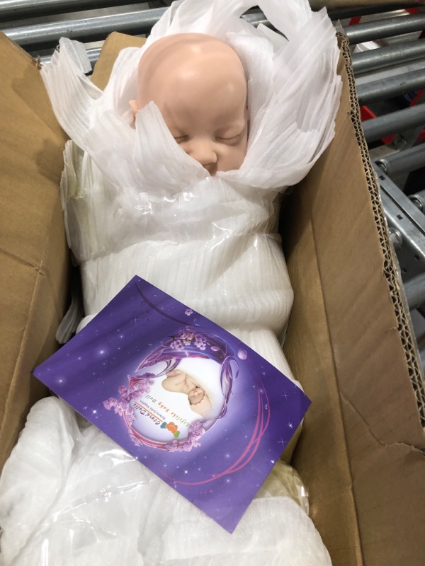 Photo 5 of BABESIDE Lifelike Reborn Baby Dolls 16-in Full Platinum Silicone Reborn Baby Girl Realistic-Newborn Baby Doll Sleeping Girl Real Life Baby Dolls with Feeding Kit & Gift Box