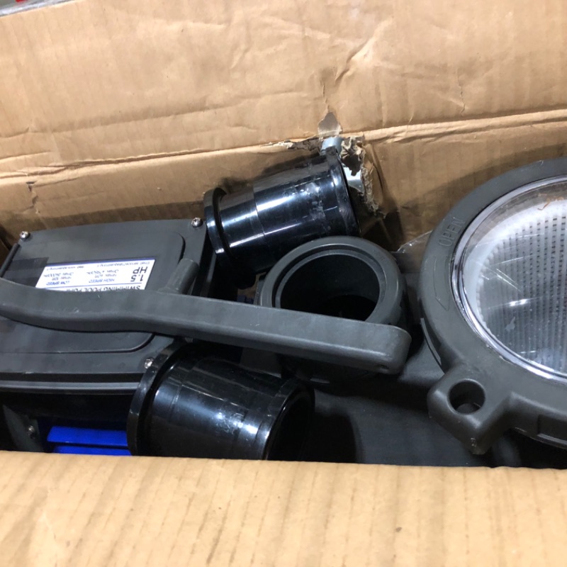 Photo 3 of AQUASTRONG 2 HP In/Above Ground Single Speed Pool Pump, 115V, 8917GPH, High Flow,Powerful Self Primming Swimming Pool Pumps with Filter Basket 2HP + Single Speed + 115V