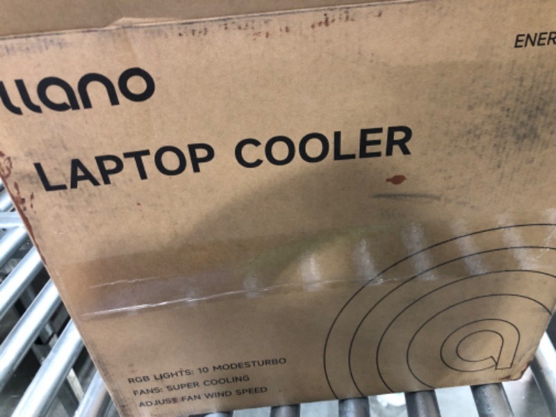 Photo 1 of 2023 New Gaming Laptop Cooling Pad with Powerful Turbofan, RGB Laptop Cooler Radiator with Infinitely Variable Speed, Touch Control, LCD Screen, 3-Port USB, Seal Foam for Rapid Cooling Laptop 15-19in V12(Hub+RGB)