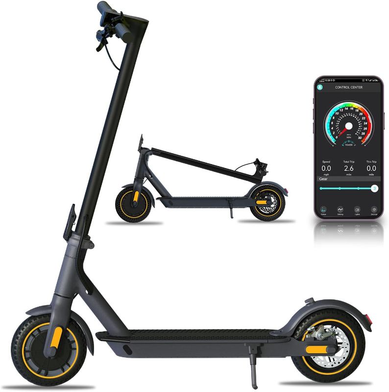 Photo 1 of 1PLUS Electric Scooter,500W Motor Powerful Motor up to 22 Miles Range Folding Commute Electric Scooter for Adults with 10" Solid Tires, Dual Braking System and App Control
