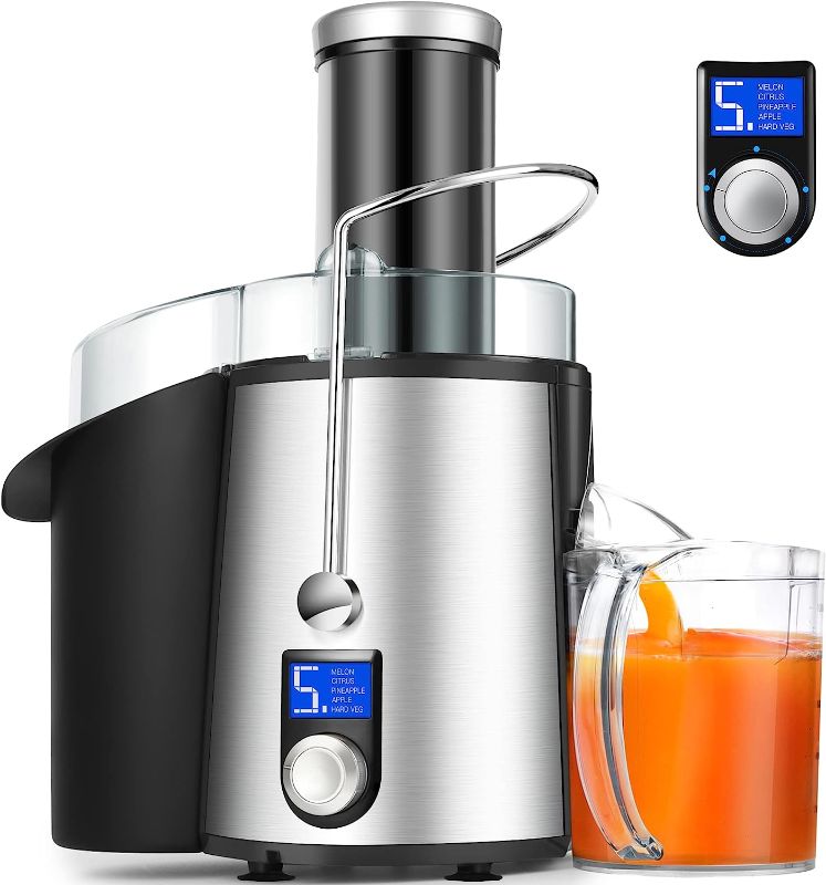 Photo 1 of 1000W 5 Speeds LCD Screen Centrifugal Juicer Machines Vegetable and Fruit, Regenerate Juice Extractor with Big 3" Wide Mouth, Anti-drip Compact Juice Maker, Easy Clean, High Juice Yield, BPA Free
