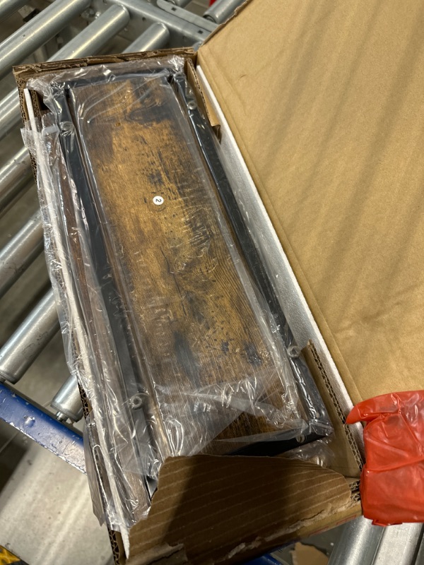 Photo 1 of Vintage Narrow Side Table with Storage Shelf, 3 Tier Slim End Table Modern Sofa Table for Narrow and Small Spaces, 24.6 Inch Height Bedside Table Small Nightstand with Magazine Rack Space Saving Rustic Brown