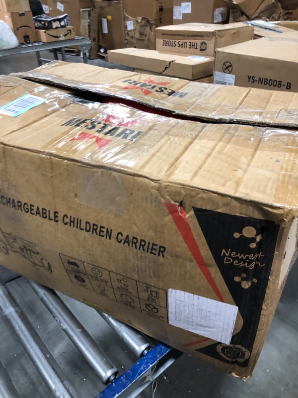 Photo 1 of Mestari 12V Kids Ride-On Motorcycle with Sidecar, 5-Wheeler Electric Chopper Bike with LED Lights, Sound, MP3, USB,12V Motor, Aged 3+ Red two seats Red