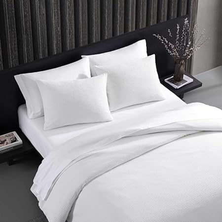 Photo 1 of 
Vera Wang - Queen Comforter Set, Luxury Cotton Bedding with Matching Shams, Medium Weight & Ideal for All Seasons (Waffle Pique Queen, White)
Size:Queen