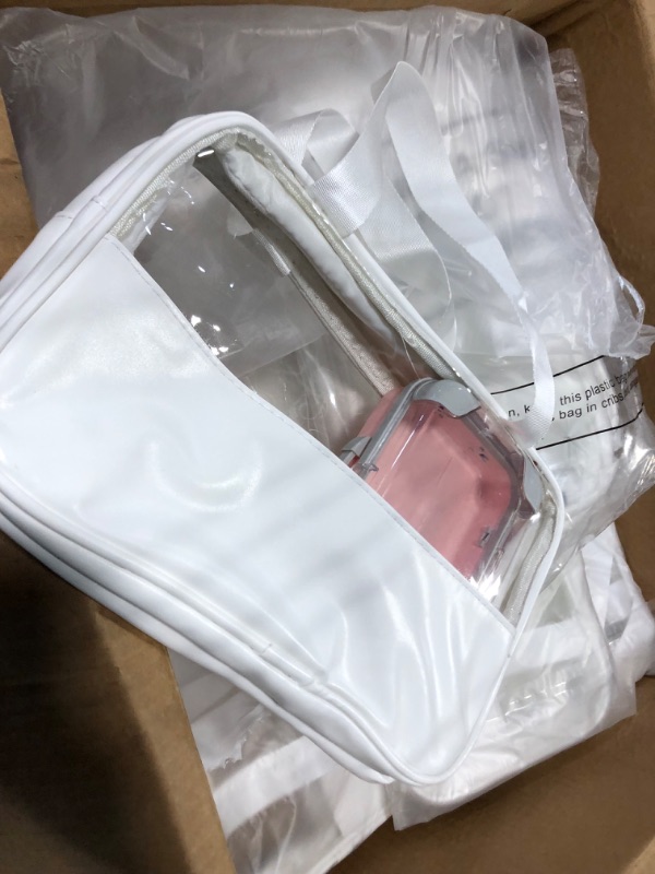 Photo 4 of 9 Pcs Toiletry Bag for Women Men Translucent Make up Bag Waterproof Travel Makeup Bag Portable Cosmetic Travel Bag with Hanging Handles Travel Storage Carry Pouch, 10.2 x 6.3 x 2.8 Inches (White)