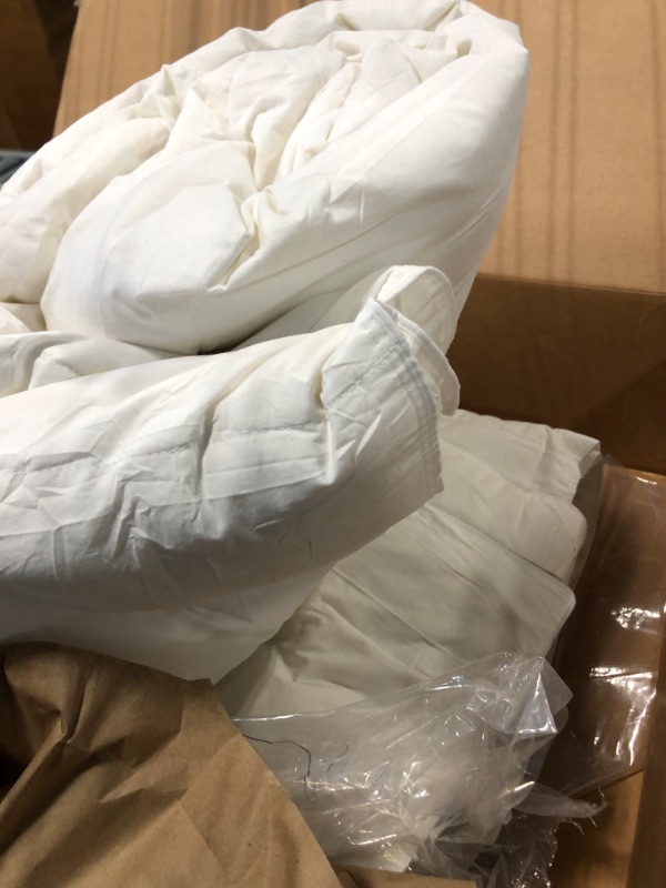 Photo 1 of Cosybay Cotton Quilted White Feather Comforter Filled with Feather & Down –Machine Washable - All Season Duvet Insert or Stand-Alone – Oversized King Size (116*98Inch) Oversized King White/All Season