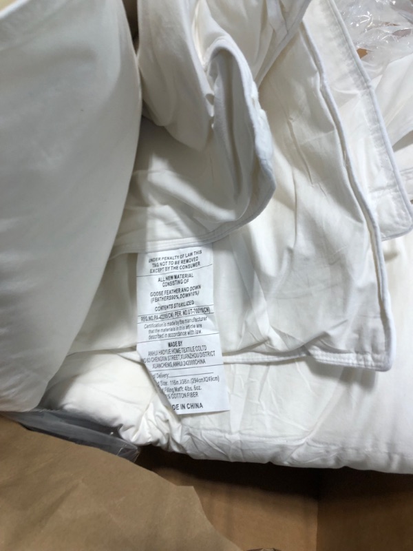 Photo 1 of Cosybay Cotton Quilted White Feather Comforter Filled with Feather & Down –Machine Washable - All Season Duvet Insert or Stand-Alone – Oversized King Size (116*98Inch) Oversized King White/All Season