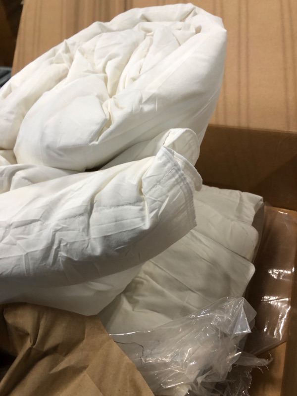 Photo 1 of Cosybay Cotton Quilted White Feather Comforter Filled with Feather & Down –Machine Washable - All Season Duvet Insert or Stand-Alone – Oversized King Size (116*98Inch) Oversized King White/All Season