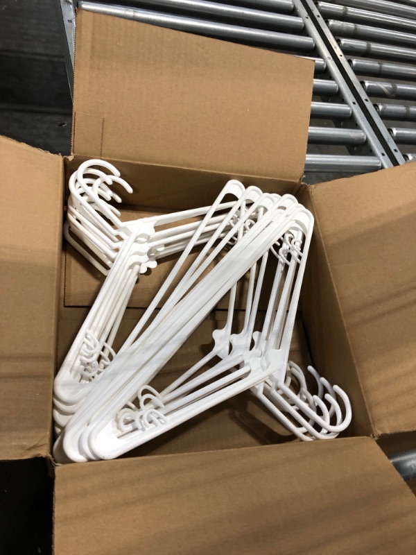 Photo 2 of HOUSE DAY Plastic Hangers 20 Pack Durable & Space Saving Clothes Hangers Lightweight Plastic Hangers with Non-Slip Hook Standard Closet Hangers for Clothing, Coats, Shirts, Pants, Dresses - White