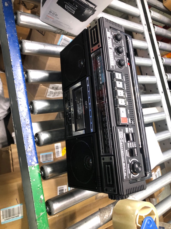 Photo 3 of QFX J-220BT Boombox MP3 Conversion from Radio to Cassette with 4-Band (AM, FM, SW1, SW2) Radio with Bluetooth, Dual 3” Speakers, Built-in Microphone, Recorder, and a 3-Band Equalizer 4-Band Cassette Player with Bluetooth