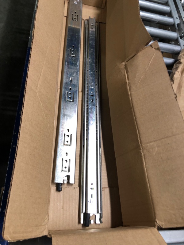 Photo 1 of 10 Pairs of 22 Inch Hardware 3-Section Full Extension Ball Bearing Side Mount Drawer Slides,100 LB Capacity Drawer Slide 22 Inch Zinc Plated