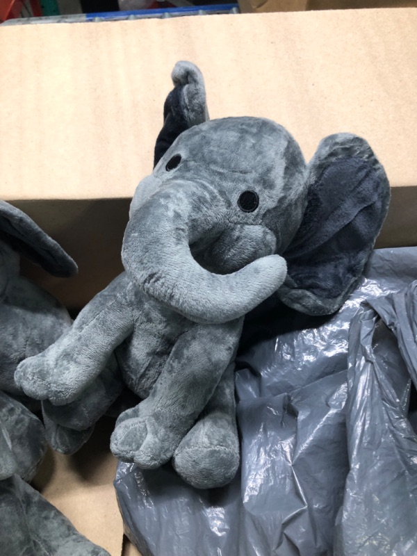 Photo 2 of 6 Pieces Elephant Stuffed Animals 9.84 Inches Soft Cute Elephant Plush Toys for Baby Shower Elephant Themed Birthday Party Supplies (Grey)