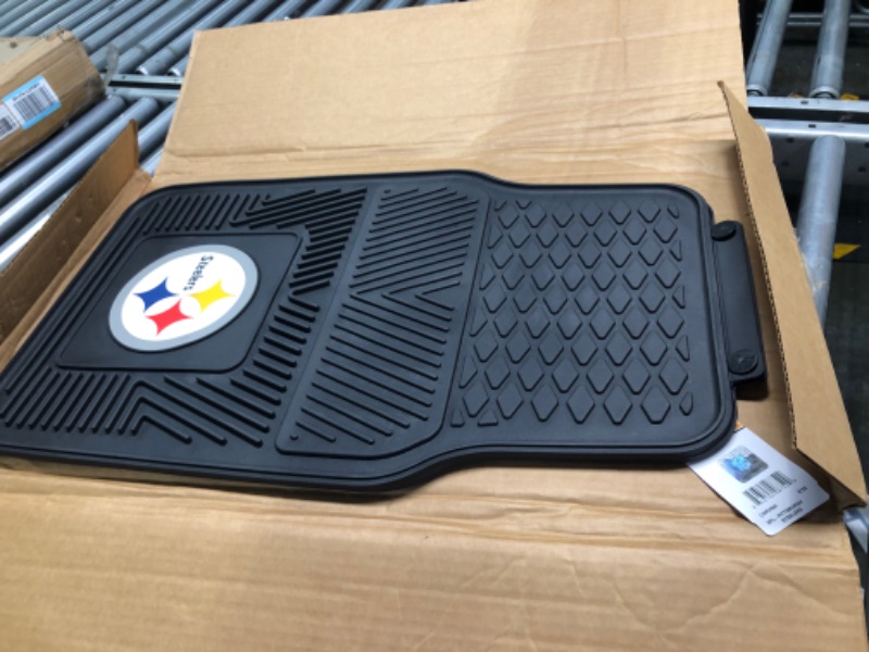 Photo 2 of FANMATS 8752 Pittsburgh Steelers 2-Piece Heavy Duty Vinyl Car Mat Set, Front Row Floor Mats, All Weather Protection, Universal Fit, Deep Resevoir Design