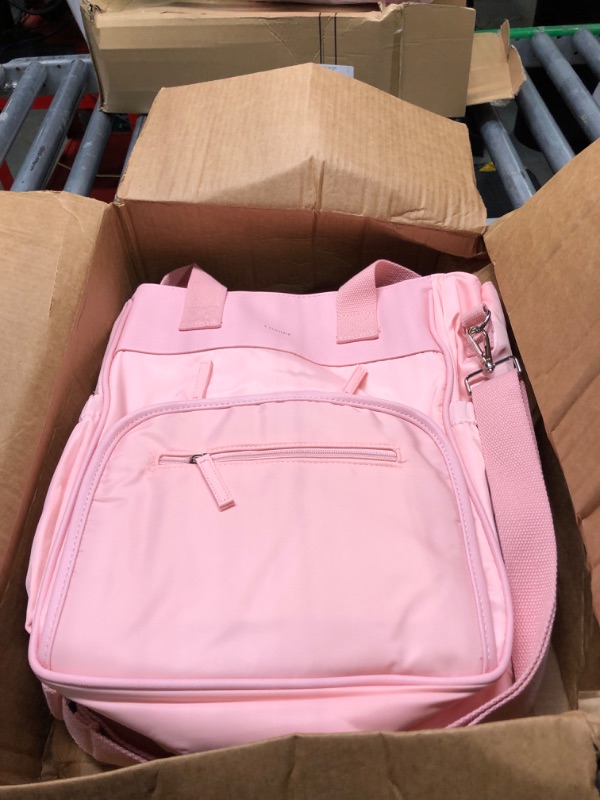 Photo 2 of ETRONIK Lunch Bag for Women Work, Large Leakproof Insulated Lunch Box with Laptop Compartment, Wide-Open Tote Cooler Bag with Removable Strap,Cute Lunch Tote Bag for Work Picnic Camping Beach Pink