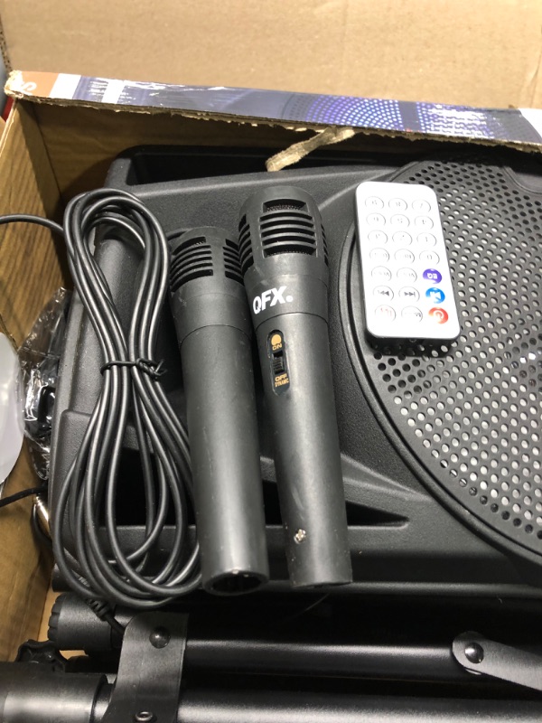 Photo 2 of PBX-800TWS 8-Inch Bluetooth Stereo PA System Comes with 2X 8 Speakers and 2X Stands, 2X Microphones, and a Remote Control