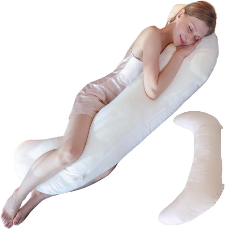 Photo 1 of CAICFYIN Full Body Pillow,Comfortable Side Sleeper Pillows for Adults,Ergonomic Long Body Pillow for Head Neck Spine Belly Kness Support,60.2 x 23.6 x 10.6 inches
