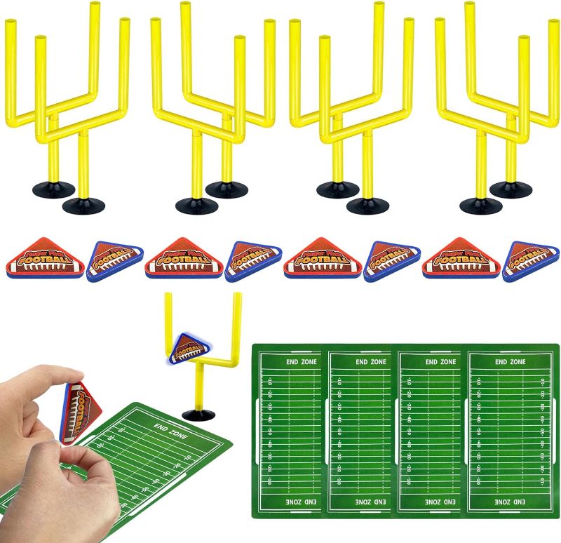 Photo 1 of 20 PCS Yellow Mini Flick Football Games Mini Table Top Sports Games with Foam Footballs Goal Post and Cards Finger Toys Office Indoor Football Sports Party Favors Birthday Gifts Office Desk Toys
