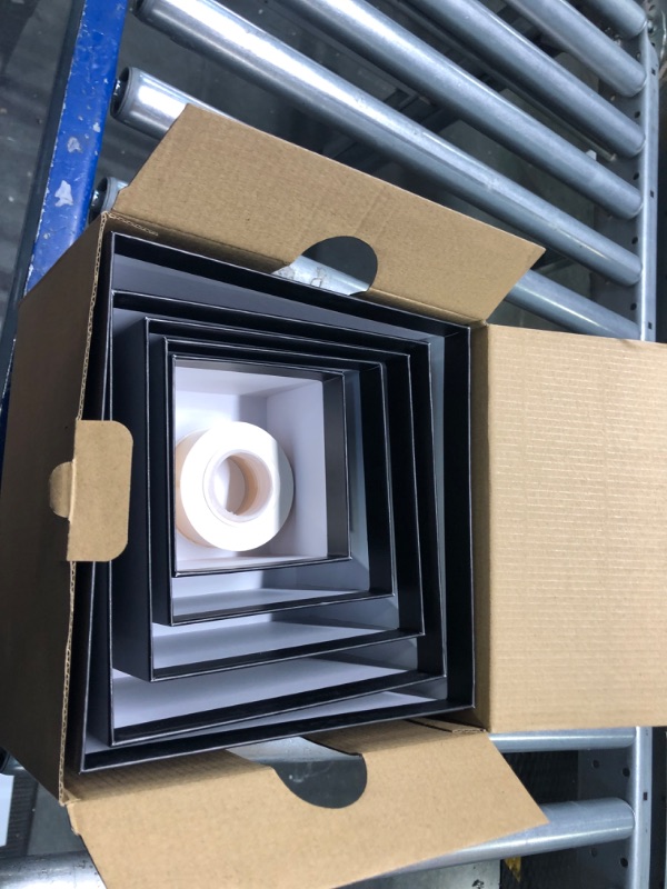 Photo 1 of 5 Pack Square Nesting Gift Boxes with Lids for Presents, Black Gift Box with Filler Ribbon Card Tag, Bridesmaid Proposal Stacking Gift Box for Gift Wrapping Wedding Birthday Party Valentine's Day Christmas (5PCS, Black) Black-5Pack 1 Count (Pack of 5)