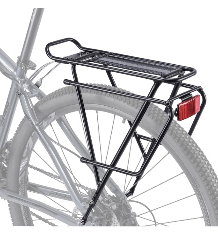 Photo 1 of CXWXC Rear Bike Rack - Bike Cargo Rack for Disc Brake/Non-Disc Brake Mount - Bicycle Pannier Rack, Touring Carrier Rack fit 26”-29” and 700c