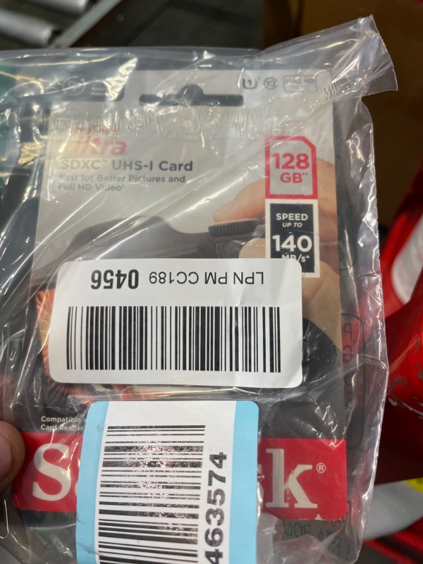 Photo 1 of SanDisk 128GB Ultra SDXC UHS-I Memory Card - Up to 140MB/s, C10, U1, Full HD, SD Card - SDSDUNB-128G-GN6IN Memory Card Only 128GB