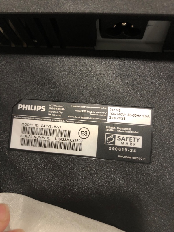 Photo 3 of PHILIPS New 24 inch Frameless Full HD (1920 x 1080) 100Hz Monitor, VESA, HDMI x1, VGA Port x1, Eye Care, 4 Year Advance Replacement Warranty, 241V8LB 24" Class Full HD | 100Hz