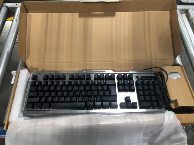 Photo 1 of Iron Orange Yellow Gaming Keyboard Mouse Combo,104 Full Size Metallic Backlit Keyboard,LED Keyboard Color Change Lighted Keyboard,PC Computer USB Keyboard, Gamer Keyboard,for Prime Xbox One PS4 Gamer Peach
