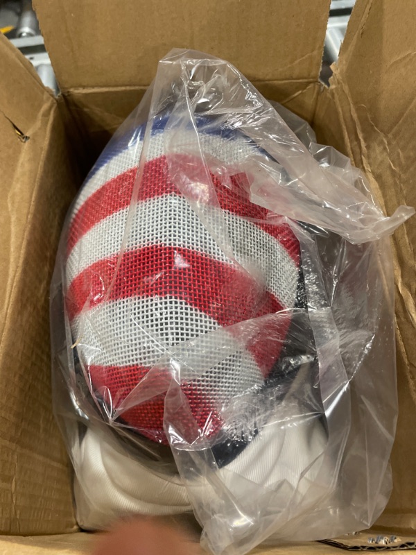 Photo 3 of **USED**  Epee Fencing Sport Mask - CE350N Certified National Grade with Padded Bib - Anti-Glare Finish - Adjustable Strap - USA Flag Pattern 