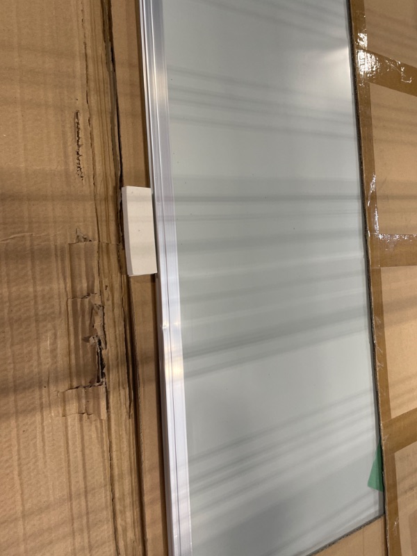 Photo 3 of ** FOR PARTS ** **CREASED** Magnetic Dry Erase Board, Hanging Whiteboard 36 X 24 Inches, White Board for Wall Aluminum Framed Detachable Marker Tray for Office, School and Home