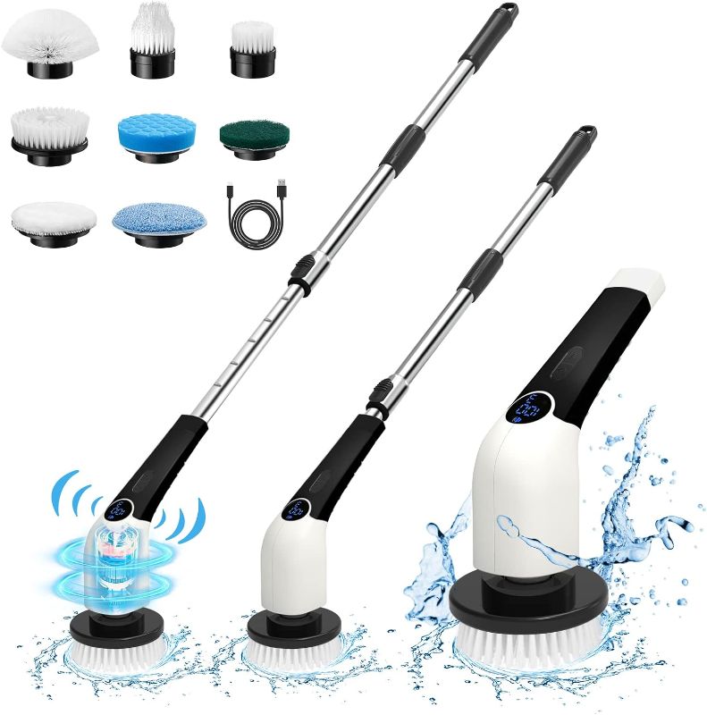 Photo 1 of Keimi Electric Spin Scrubber, 2024 New Cordless Voice Prompt Shower Cleaning Brush with 8 Replaceable Brush Heads, 3 Adjustable Speeds, and Adjustable Extension Handle for Bathroom Floor Tile
Visit the keimi Store