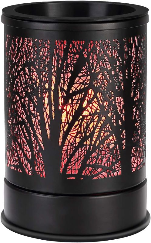 Photo 1 of Enaroma Fragrance Wax Melts Warmer with 7 Colors LED Changing Light Classic Black Forest Design Scent Oil Candle Warmer
