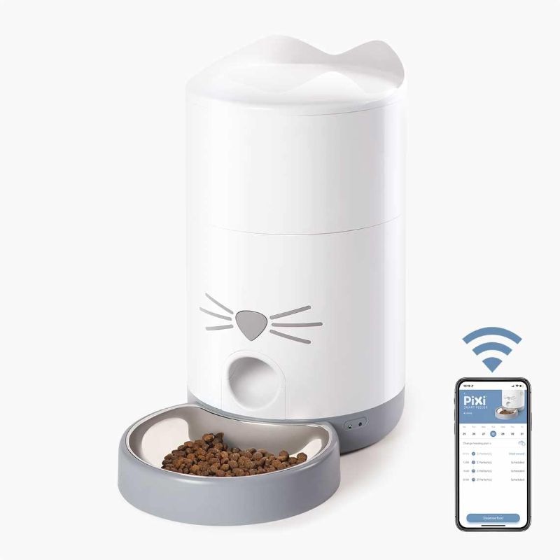 Photo 1 of **Good Used**Catit PIXI Smart Feeder – Automatic and Customizable Feeding Schedule with App Support, White