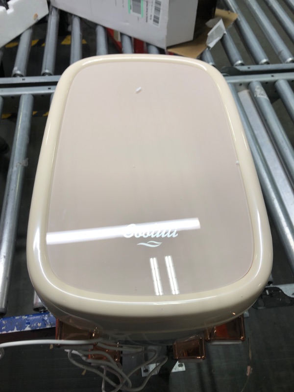 Photo 1 of **New Open**Cooluli Beauty 12L Skincare Fridge - for Makeup, Cosmetic & Facial Skin Care Products - for Women & Teen Girls - Pearl White Mini Fridge for Bedroom & Bathroom Vanity - Interior LED Lights