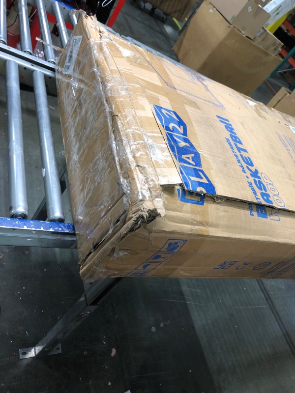 Photo 1 of **Good Used/Missing Some Screws**Portable Basketball Hoop 10 ft Adjustable - 44in Shatterproof Backboard - Basketball Goal System 8-10 ft Adjustable Basketball Hoop for Kids/Adults Indoor Outdoor Weatherproof Fillable Base
