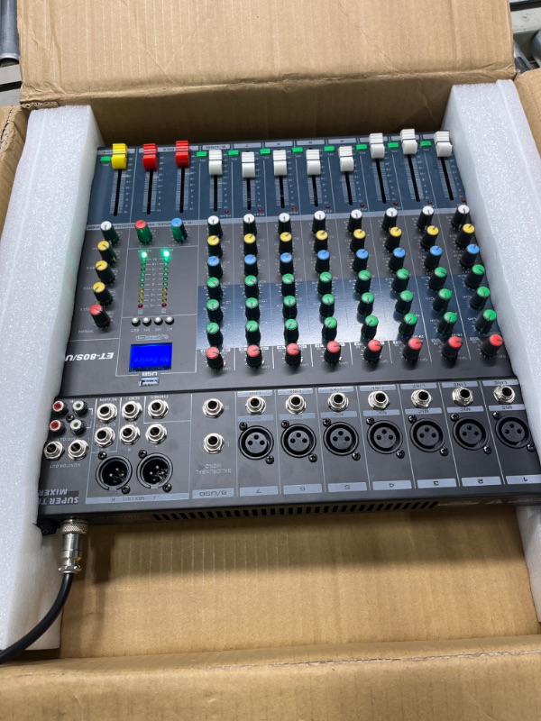 Photo 4 of HITSAN INCORPORATION DJ Mixer 8 Channel Stage Audio Karaoke Mixing Console Mesa Sound Effect USB MP3