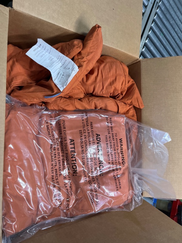 Photo 2 of **Not the same but silmier* CozyLux Terracotta Comforter Set Queen Size, 3 Pieces Solid Burnt Orange Breathable Quilted Style Bedding Sets, Rust Luxury Fluffy Soft Microfiber Comforter for All Season(1 Comforter & 2 Pillowcases) Terracotta Queen 