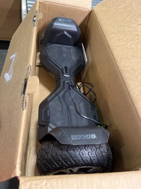 Photo 3 of ** FOR PARTS ONLY ** Turns on ** Gyroor Warrior 8.5 inch All Terrain Off Road Hoverboard with Bluetooth Speakers and LED Lights, UL2272 Certified Self Balancing Scooter 1-Black Hoverboard