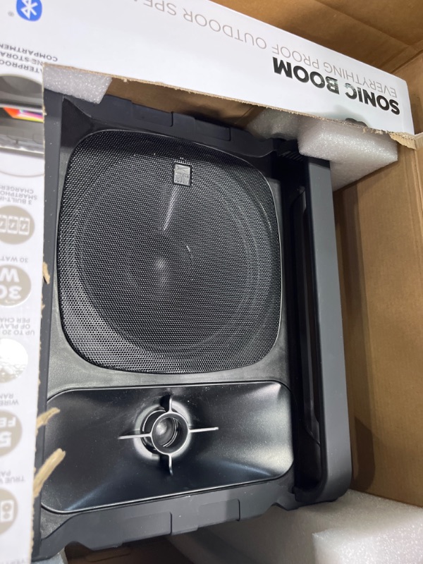 Photo 1 of Altec Lansing Sonic Boom - Waterproof Bluetooth Speaker with Phone Charger, IP67 Outdoor Speaker, 3 USB Charging Ports, 50 Foot Range & 20 Hours Battery Life