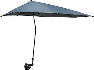 Photo 1 of ** NEEDS NEW HANDLE VIOLET COLOR *** G4Free UPF 50+ Adjustable Beach Umbrella XL with Universal Clamp for Chair, Stroller, Wheelchair, Golf Cart, Bleacher, Patio
