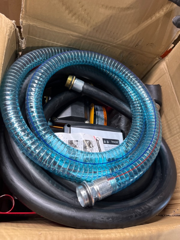 Photo 2 of 110 Volt Electric Diesel Oil Fuel Transfer Pump Self Priming Display Meter with 13' ft Hose & Fuel Nozzle Kit