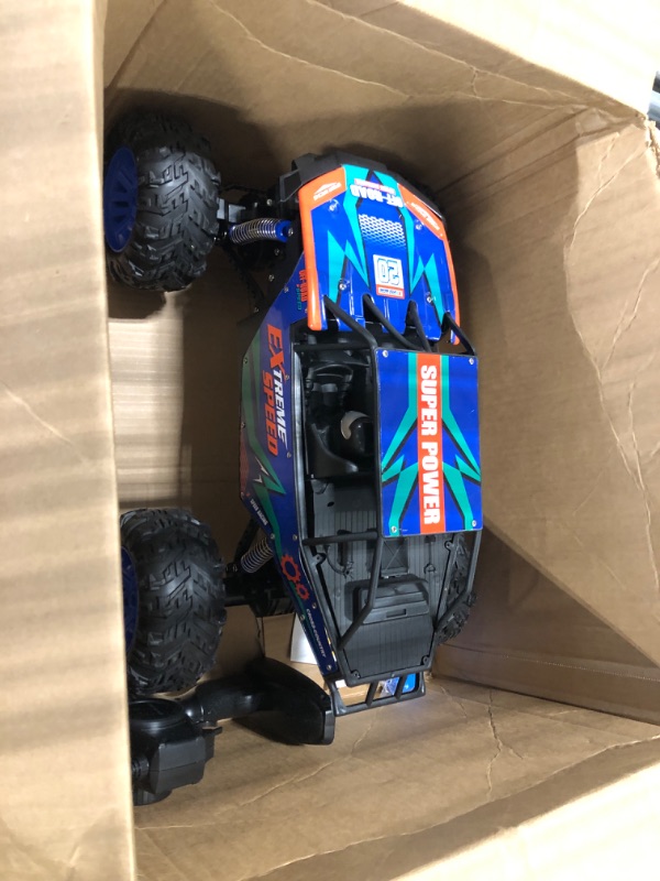 Photo 3 of DEERC All Terrain Remote Control Monster Truck Toy,1:16 Scale RC Car for Boys,2.4Ghz High Speed Electric Vehicle,Big Foot RC Truck Gift, RTR Crawler for Kids RC Monster Truck
