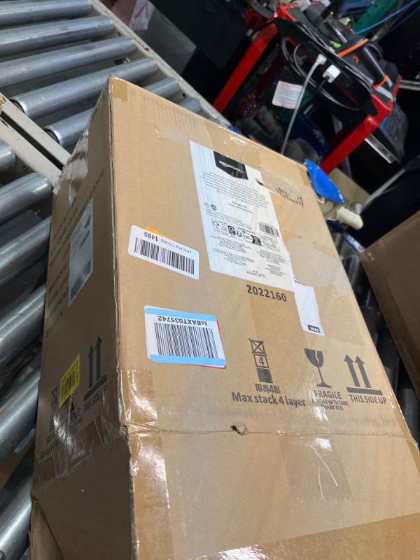 Photo 1 of Amazon Basics 10 Liter / 2.6 Gallon Soft-Close, Smudge Resistant Trash Can with Foot Pedal for Narrow Spaces - Brushed Stainless Steel 10L / 2.6 Gallon Narrow Trash Can