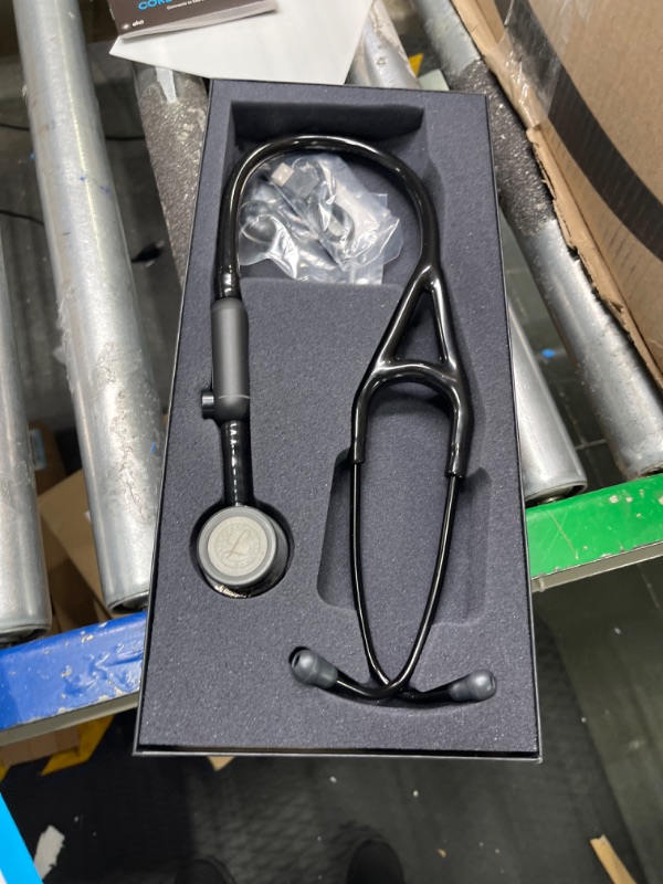 Photo 2 of 3M™ Littmann® CORE Digital Stethoscope, Black Chestpiece, Tube, Stem and Headset, 27 inch, 8480 Black Tube, Black Stem Black-Finish Chestpiece