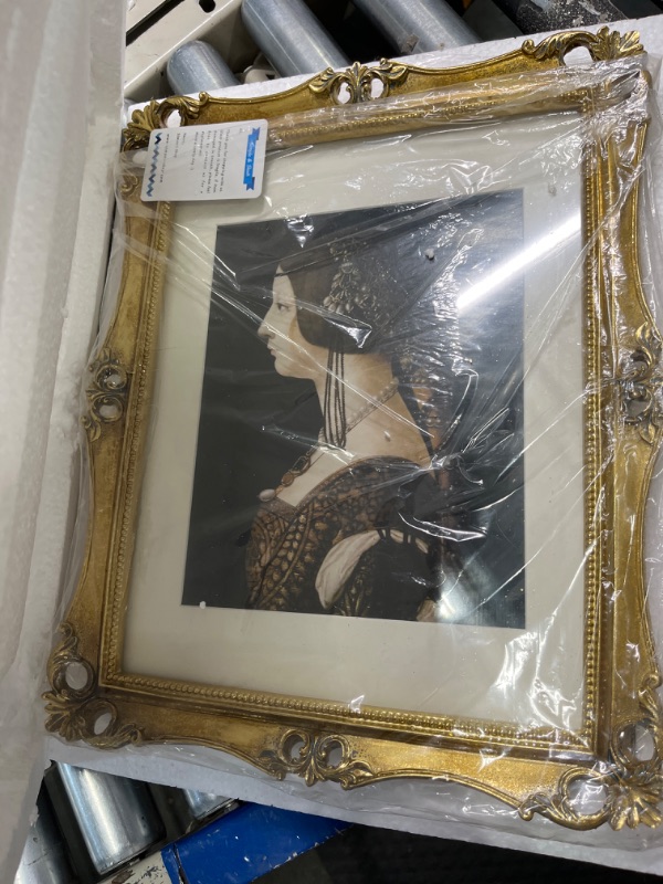 Photo 1 of 11x14 Picture Frame Antique Frame 11x14 Vintage Photo Frames 8x10 with Mat in Gold, Wall Mounting Poster Frames 11x14 Gold 02