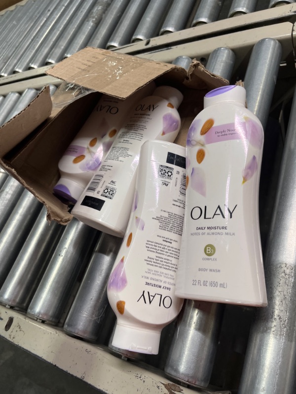 Photo 2 of Body Wash for Women by Olay, Daily Moisture with Almond Milk Body Wash, 22 oz, (4 Count) Daily Moisture Almond Milk 22 Fl Oz (Pack of 4)