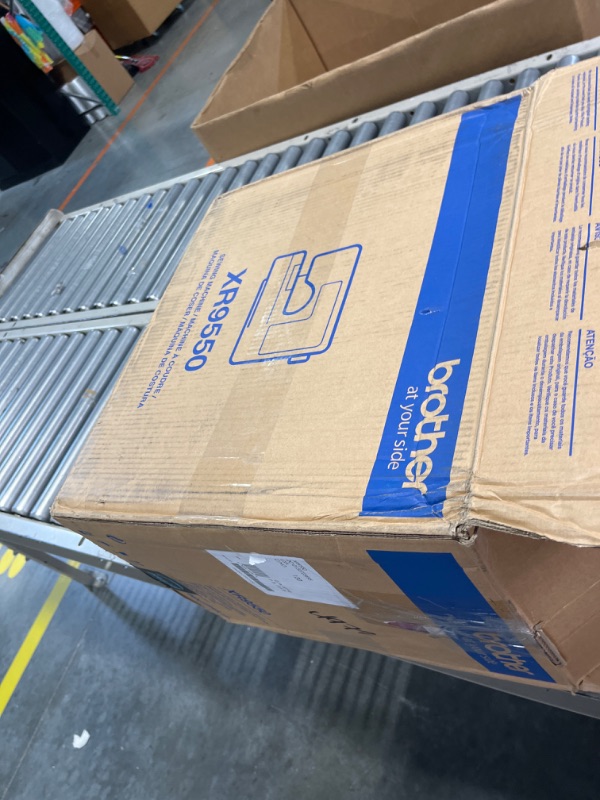 Photo 1 of Brother XR9550 Sewing and Quilting Machine, Computerized, 165 Built-in Stitches, LCD Display, Wide Table, 8 Included Presser Feet, 20x12x17, White XR9550 - New Model Machine