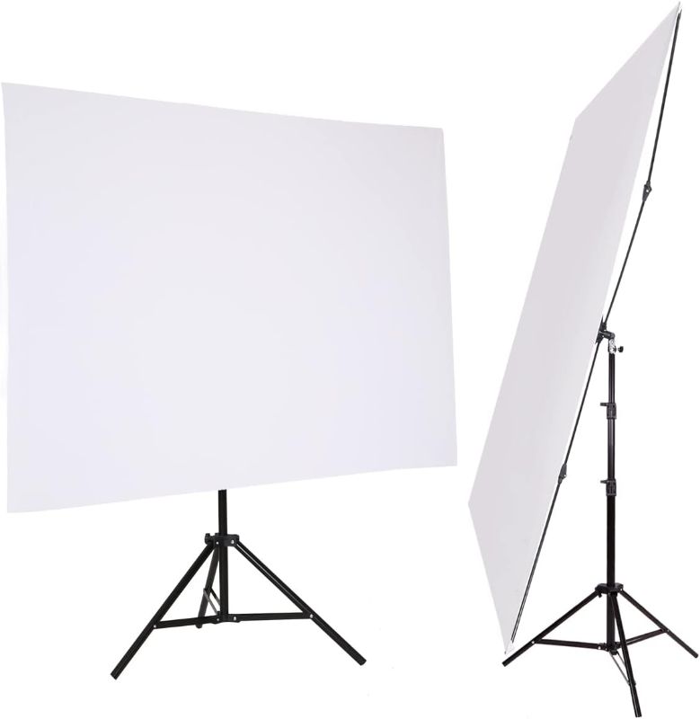 Photo 1 of **USED** GSKAIWEN 5x6.5ft White Backdrop with Stand,Wrinkle-Resistant Collapsible Background Chromakey White Screen for Photo Studio Video Shooting, Portrait Headshot Photography