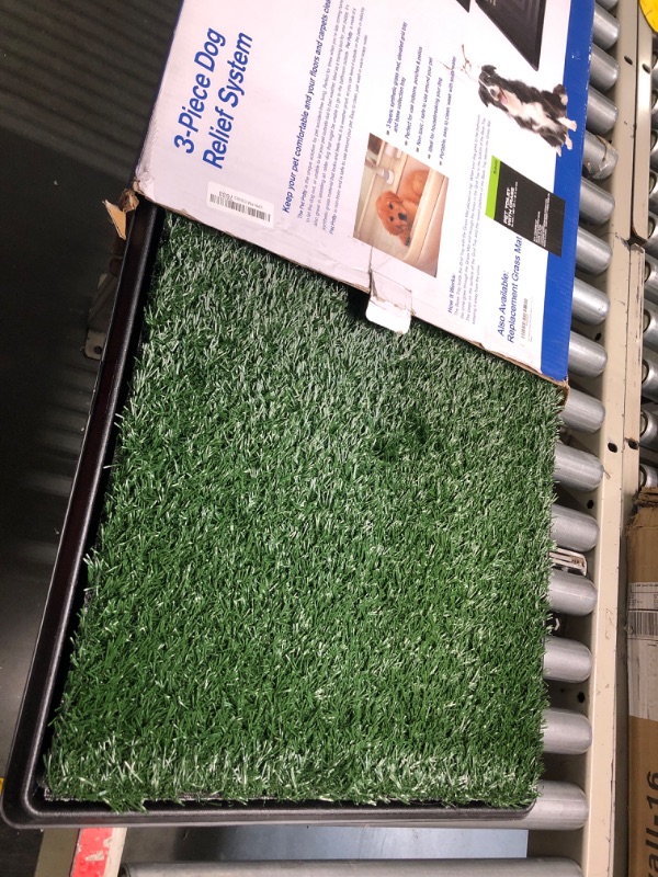 Photo 3 of flybold Fake Grass Litter Box for Dogs - Puppy Pads Litter Mat Pee Pads of Artificial Grass Rug Turf for Pets Potty Training - Pet Supplies Washable Grass Mat - Puppy Supplies Portable Pee Pad