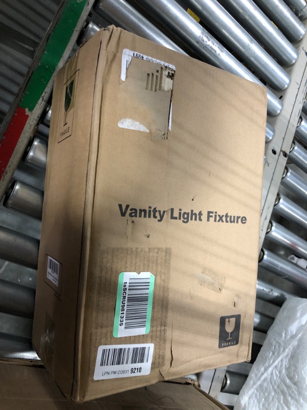 Photo 1 of **USED** 3-Light Gold Bathroom Light Fixtures, Modern Bathroom Vanity Light with Clear Glass Shade, Brushed Brass Bath Wall Mount Lights, Wall Lamp for Mirror Kitchen Bedroom Hallway Living Room Hallway Brushed Gold