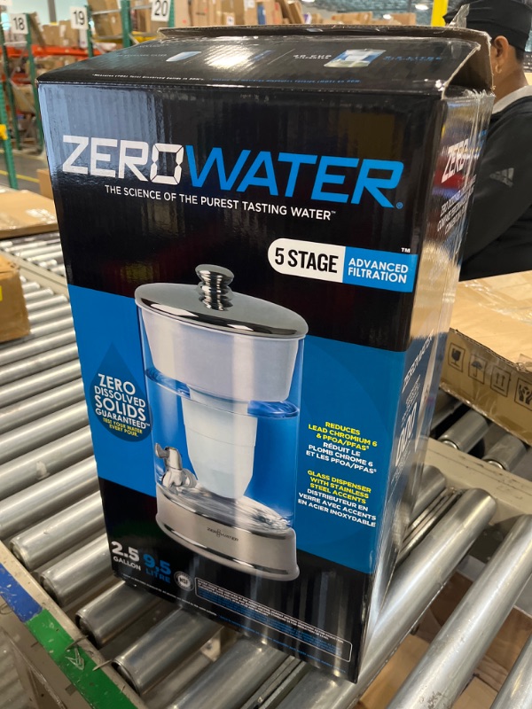 Photo 2 of  *Similar Item* ZeroWater 40 Cup Glass 5-Stage Water Filter Dispenser 0 TDS for Improved Tap Water Taste - IAPMO Certified to Reduce Lead, Chromium, and PFOA/PFOS