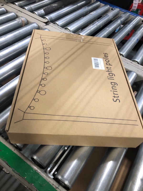 Photo 1 of Mutovlin String Light Poles,10 Ft Light Poles for Outside String Lights,Outdoor Light Poles with Fork,Fence Brackets,Base for Hanging String Lights,Metal Poles Stand for Deck Patio Backyard (2 Pack)